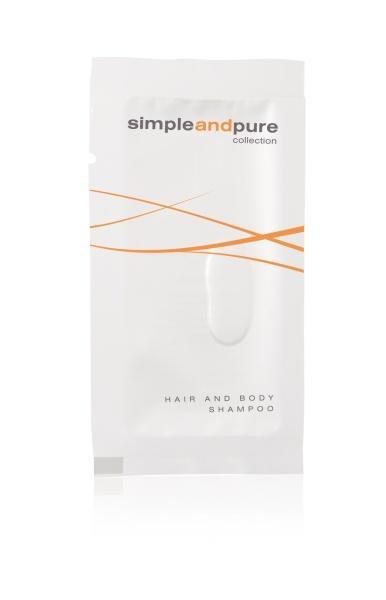 Hotelový vlasový a tělový šampón v sáčku 10ml Simple and Pure - 125ks