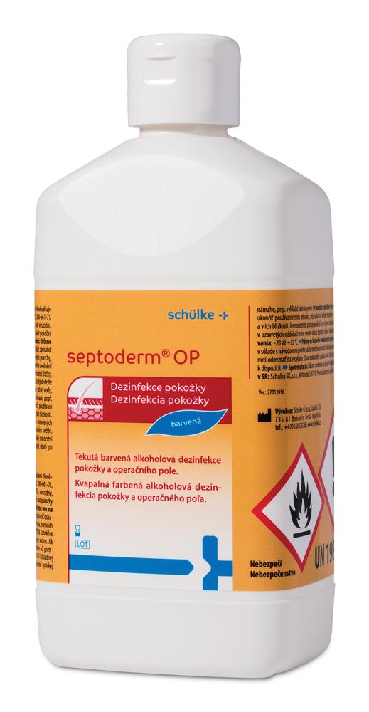 Barvená tekutá alkoholová dezinfekce pro OP Septoderm - 500ml