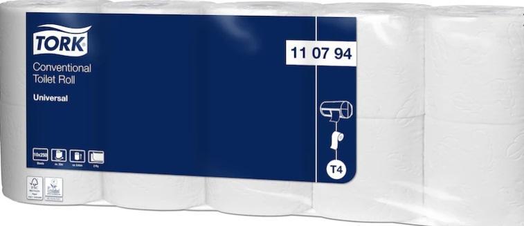 Toaletní papír TORK Universal 2vrstvy 250útržků T4 - 10ks