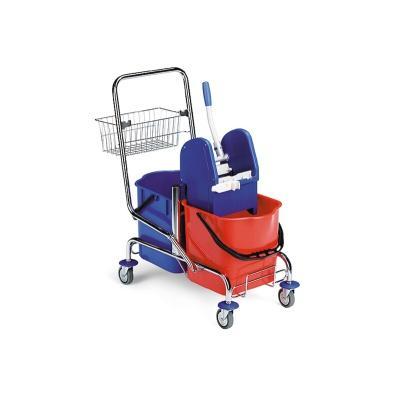 Úklidový vozík Filmop 2x25l, chrom, ždímač, košík