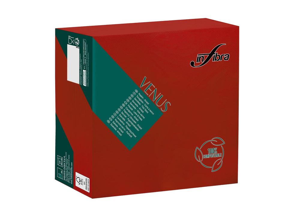 Ubrousky INFIBRA Venus Airlaid 40x40cm textilní BIO červená - 50ks