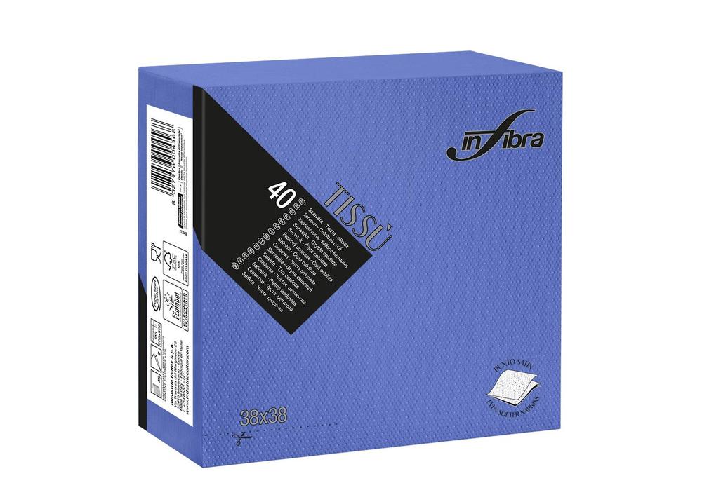 Papírové ubrousky INFIBRA Linea New Soft-touch modrá 2vrstvy 38x38cm - 40ks