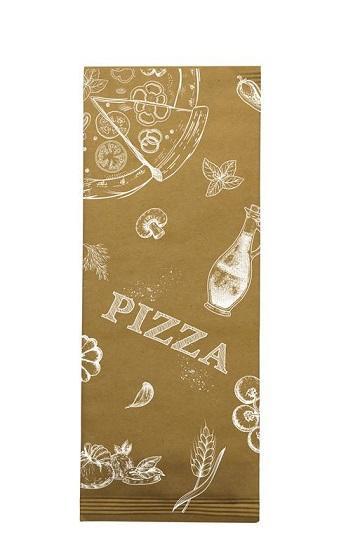 Papírová kapsička na příbory Infibra New NATUR PIZZA s bílým ubrouskem - 125ks