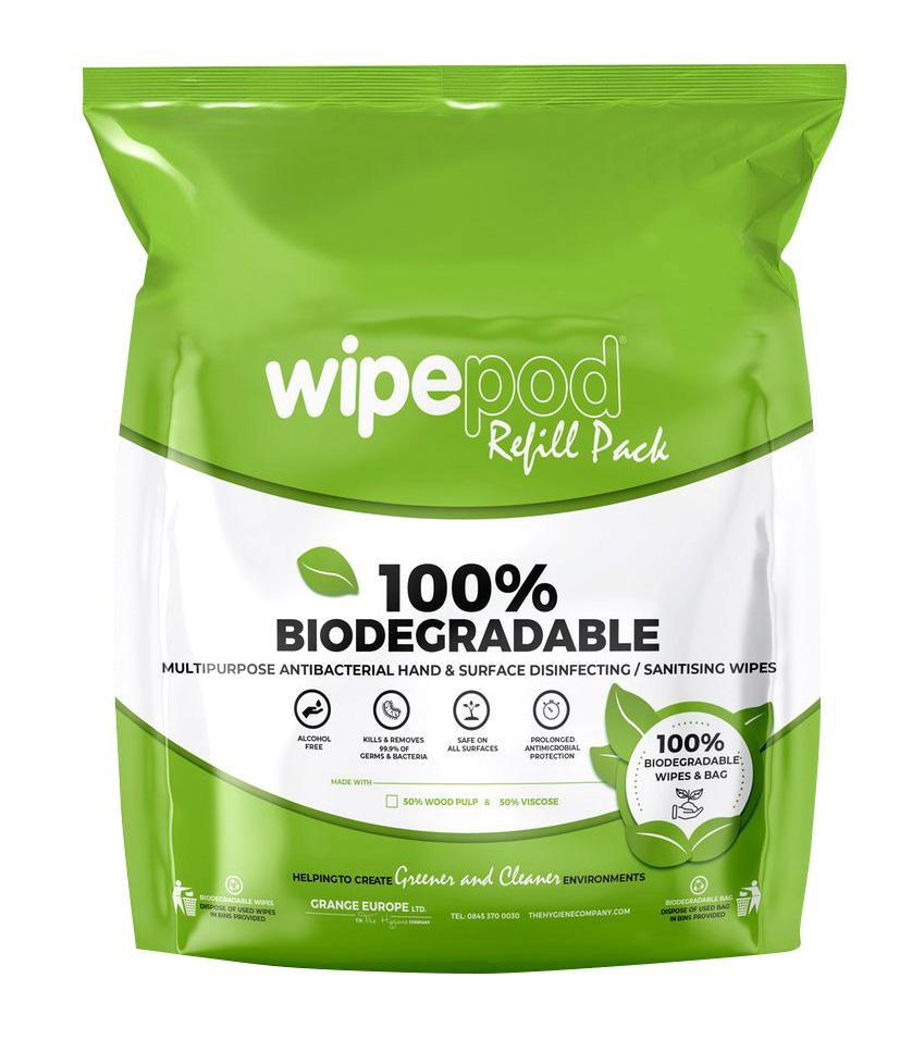 Univerzální dezinfekční utěrky D7 Wipepod na ruce a povrchy 100% Bio - 500ks