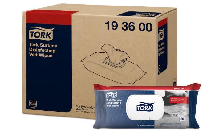 Vlhčené ubrousky TORK Premium na dezinfekci povrchů - 60ks