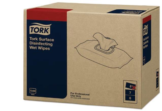 Vlhčené ubrousky TORK Premium na dezinfekci povrchů - 60ks