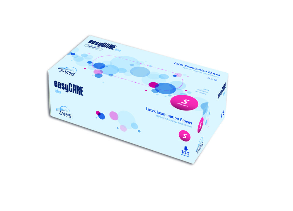 Rukavice vyšetřetřovací latex s pudrem easyCARE č.7/S - 100ks
