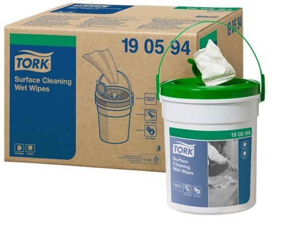 Vlhčené utěrky Tork Premium z netkané textilie na čištění povrchů - 58ks