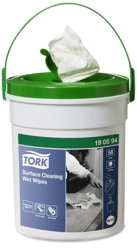 Vlhčené utěrky Tork Premium z netkané textilie na čištění povrchů - 58ks