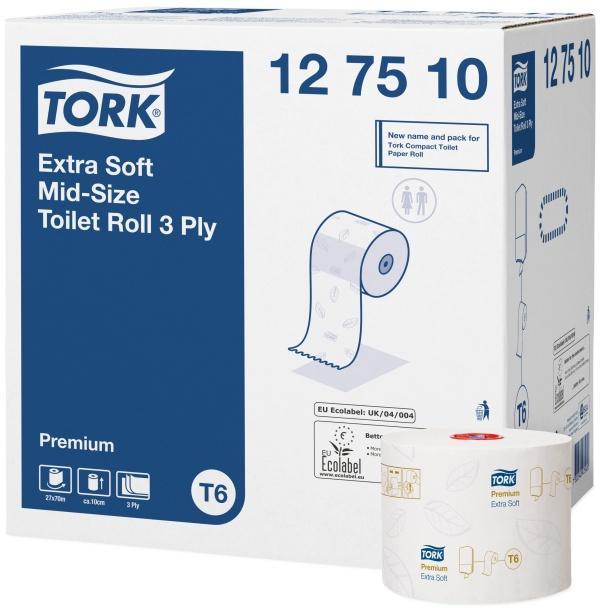 Toaletní papír kompaktní role TORK Premium Extra Soft 3vrstvy bílý T6 - 27ks