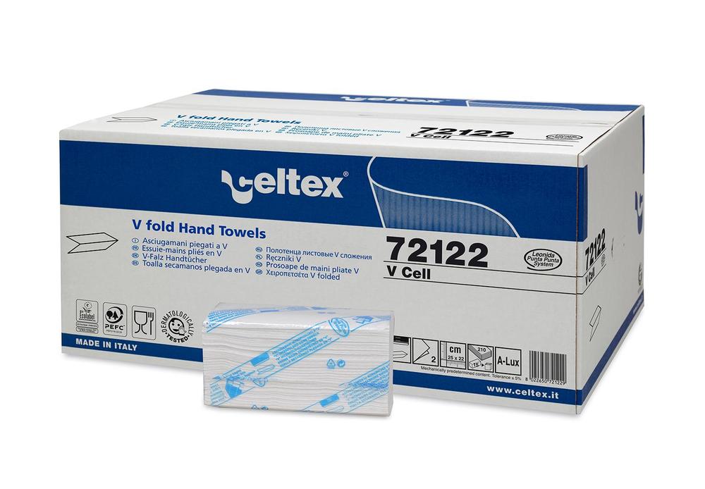 Papírové ručníky skládané CELTEX V Cell 3150ks, bílá, 2 vrstvy