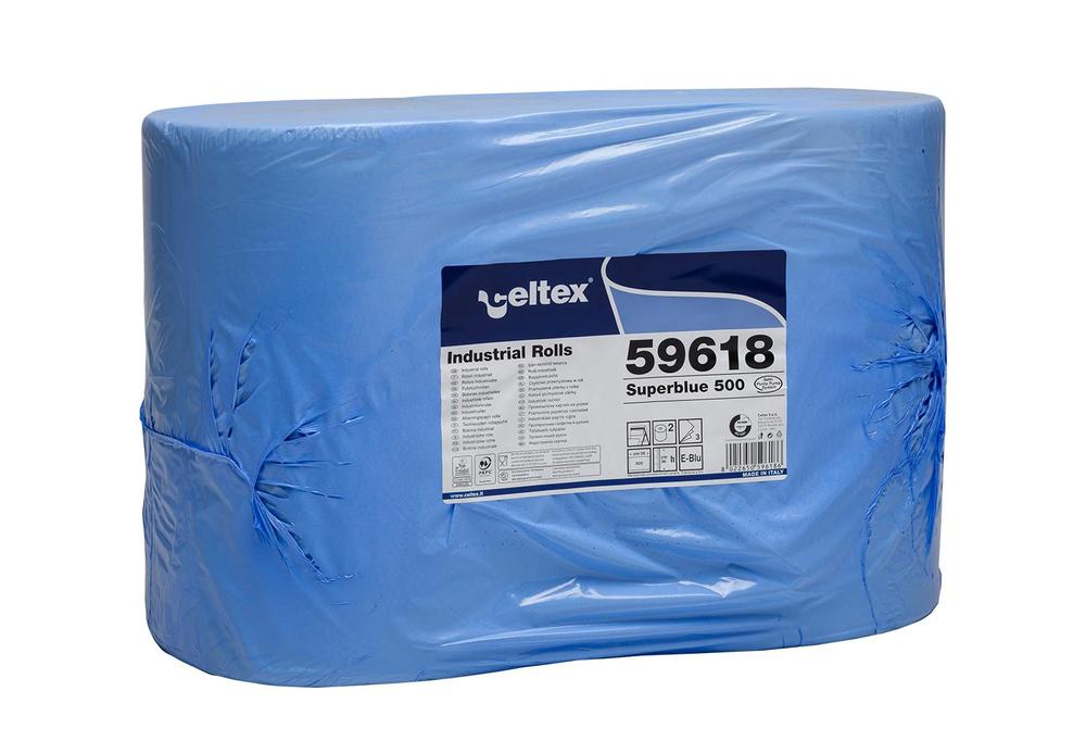 Průmyslová papírová utěrka CELTEX SuperBlue 500, šířka 36cm, 3vrstvy - 2ks