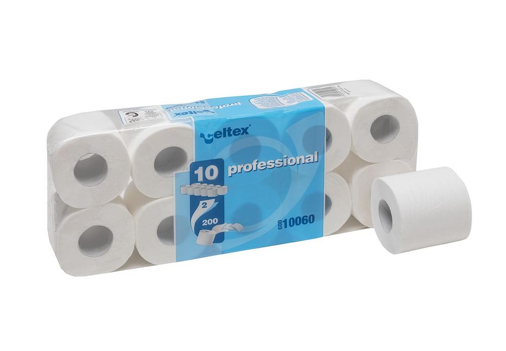 Toaletní papír CELTEX Professional 2vrstvy 200 útržků bílý - 10ks