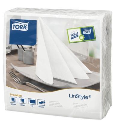 Ubrousky textílního charakteru TORK LinStyle Premium 39x39cm bílé - 50ks
