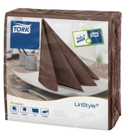 Ubrousky textílního charakteru TORK LinStyle Premium 39x39cm kakaové