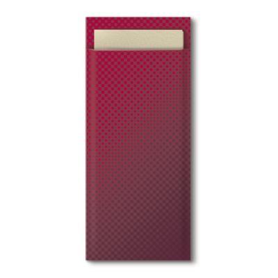 Papírová kapsička na příbory TORK burgundy s krémovým ubrouskem - 100ks