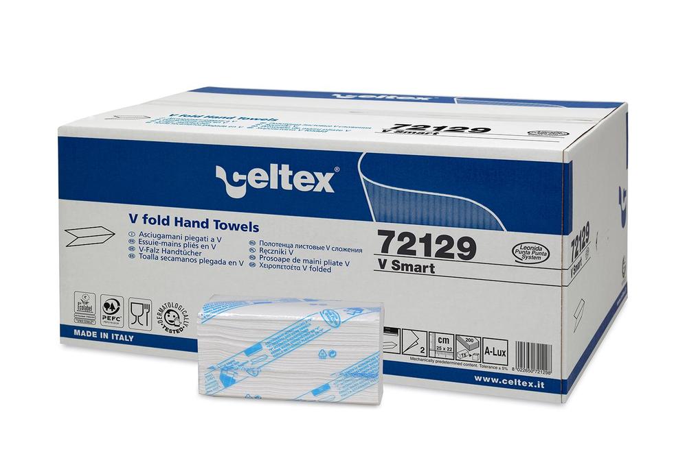 Papírové ručníky skládané CELTEX V Smart 3000ks, bílá, 2vrstvy