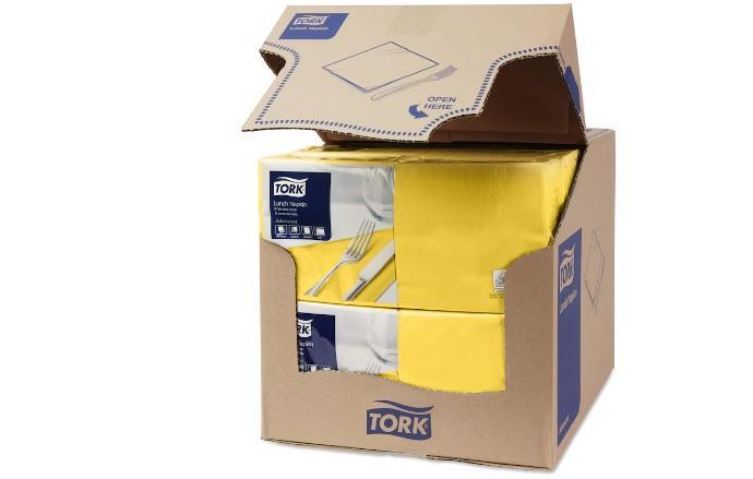 Papírové ubrousky TORK 2vrstvy 33x33cm žluté - 200ks