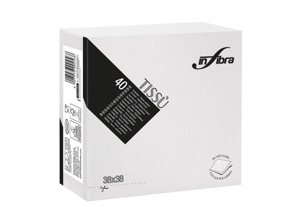 Papírové ubrousky INFIBRA Linea New Soft-touch bílá 2vrstvy 38x38cm - 40ks