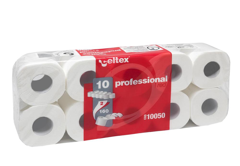 Toaletní papír CELTEX Professional 2vrstvy 160 útržků bílý - 10ks