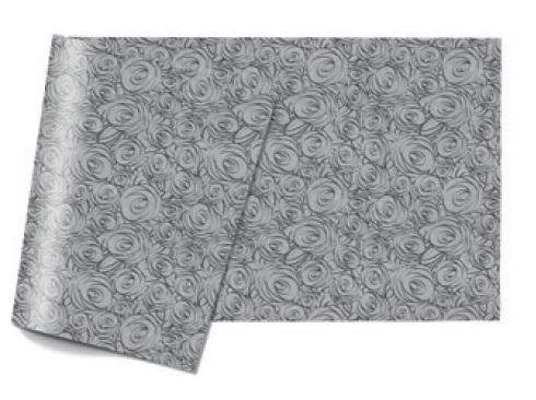 Papírový ubrus Infibra 100x100cm efekt netkané textílie - antracit motiv kytice