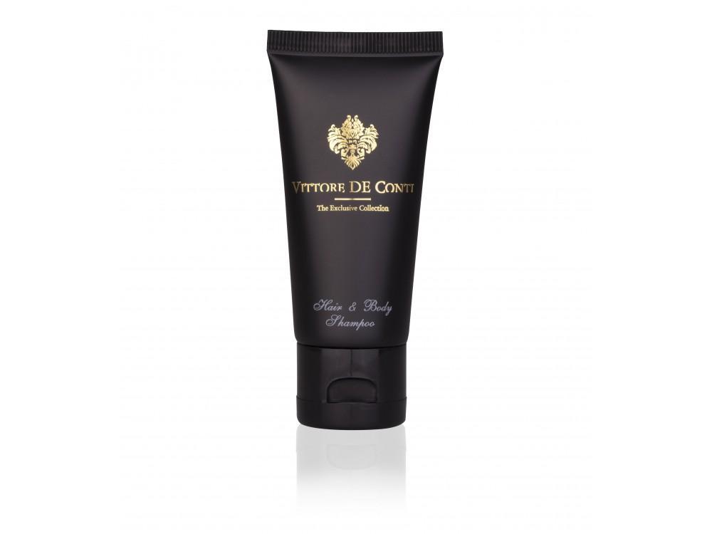 Luxusní hotelový vlasový a tělový šampón v tubě 40ml Vittore de Conti