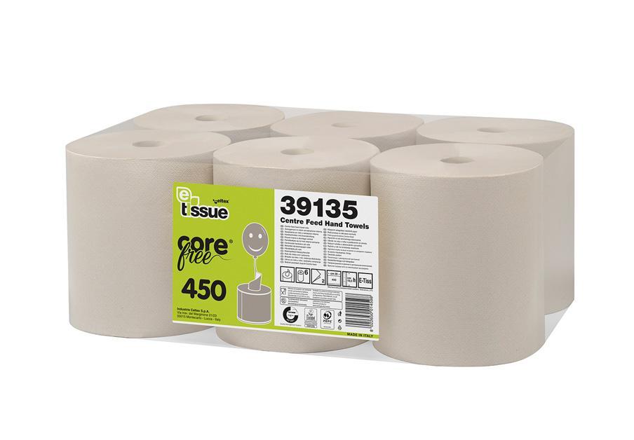 Papírové ručníky v roli CELTEX BIO E-Tissue Core Free 450 - 6ks