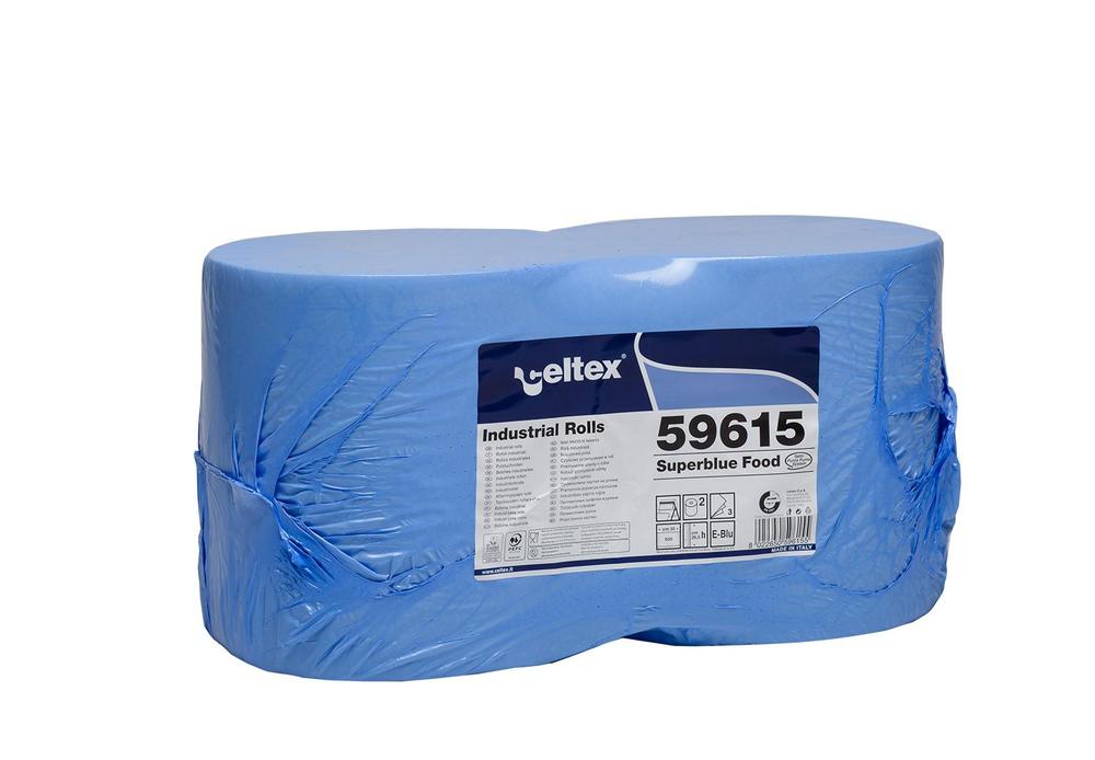 Průmyslová papírová utěrka CELTEX SuperBlue S, šířka 26,5cm, 3vrstvy - 2ks