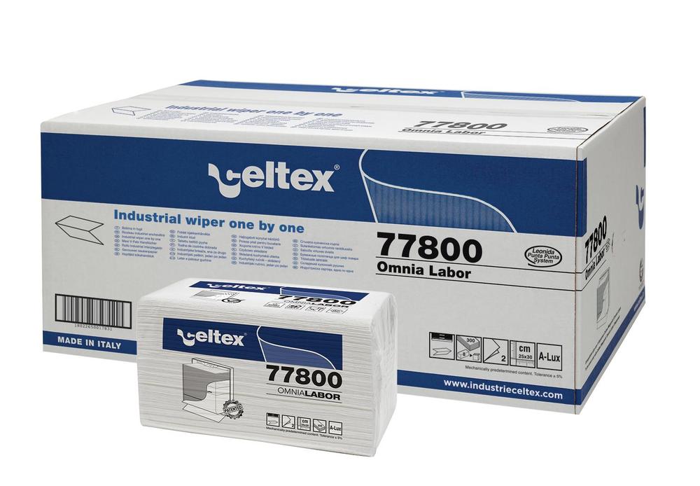 Papírové ručníky skládané CELTEX Omnia Labor 2400ks, bílé, 2vrstvy - 1krt
