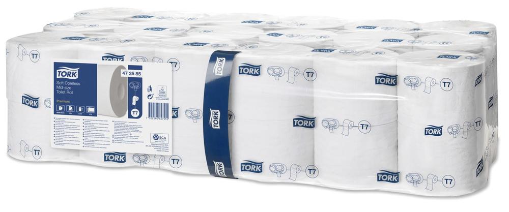 Bezdutinkový toaletní papír Tork Mid-Size Premium 2vrstvy bílý T7 - 36ks