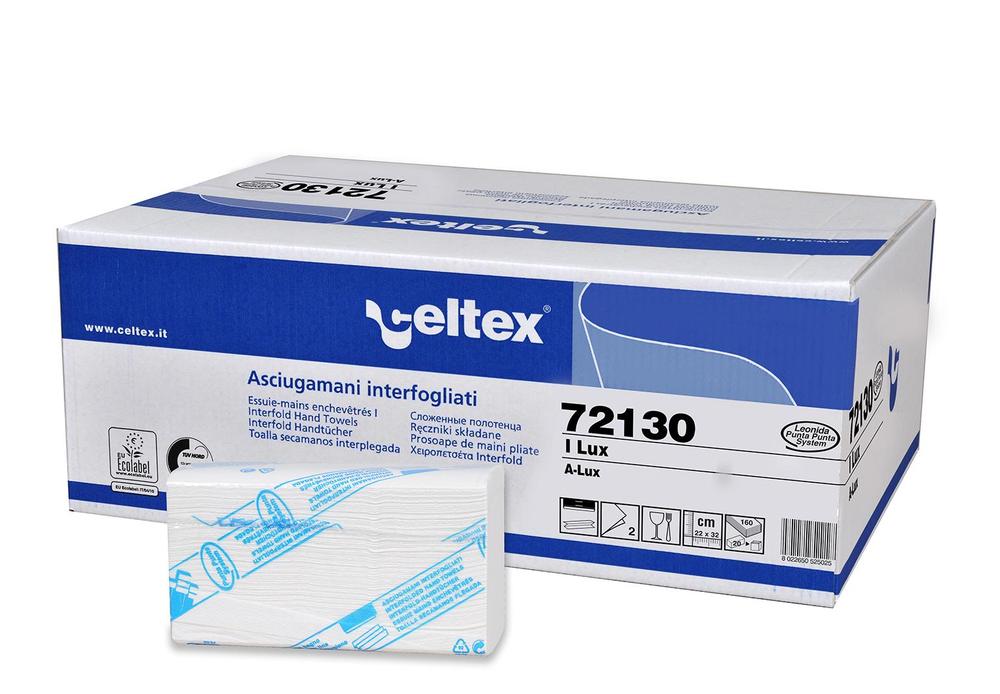 Papírové ručníky skládané CELTEX LUX 3200ks, bílá, 2vrstvy