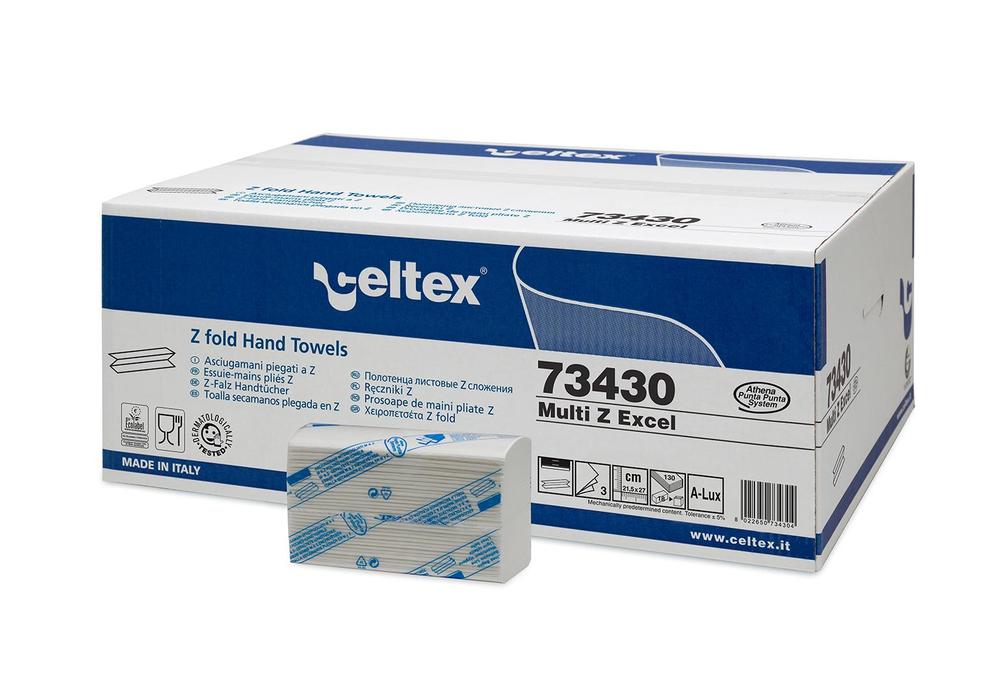 Papírové ručníky skládané Celtex Multi Z Excel Interfold 2340ks, 3vrstvy - 1krt