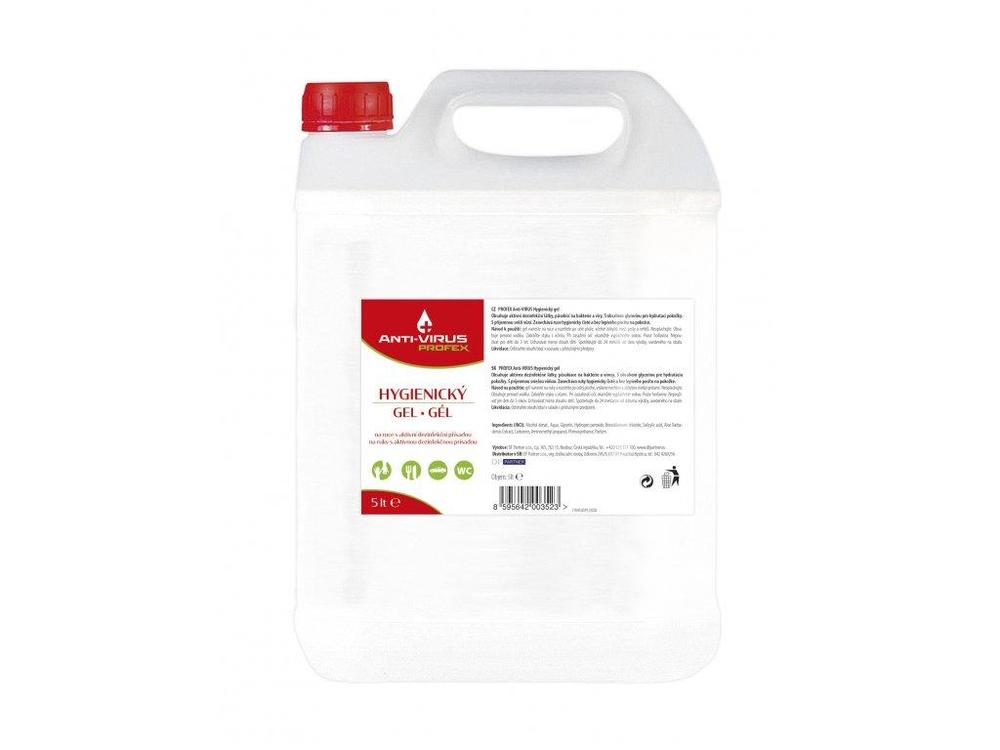 Hygienický bezoplachový gel na ruce PROFEX s obsahem dezinfekčních látek - 5l