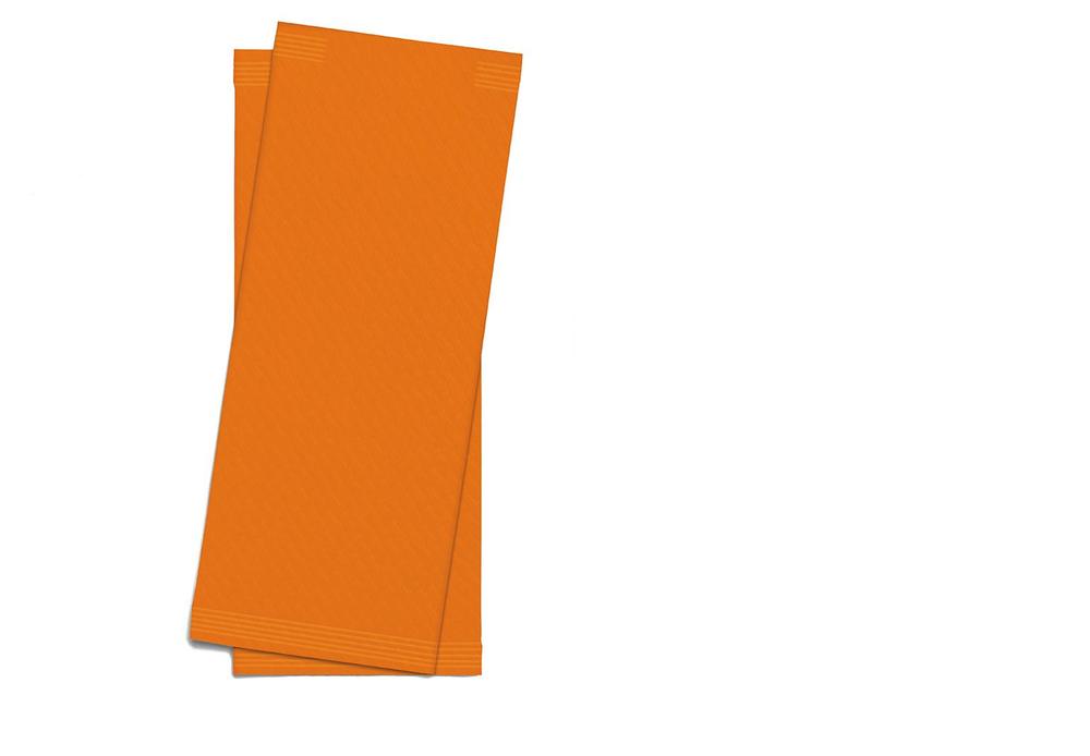 Papírová kapsička na příbory Infibra oranžová s bílým ubrouskem - 125ks