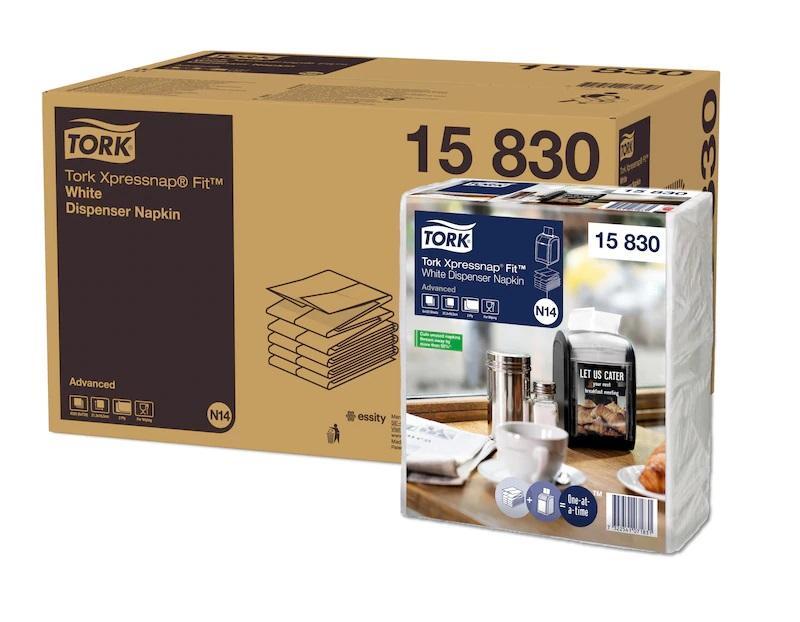 Papírové ubrousky TORK Fit 2vrstvy 21,3x16,5 bílé do zásobníku N14 - 1krt