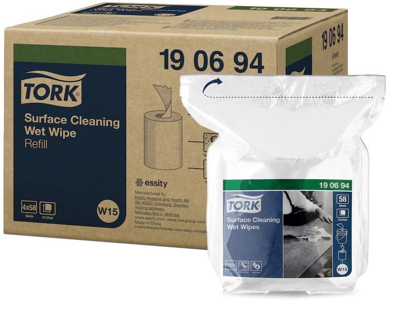 Náhradní balení vlhčených utěrek Tork Premium na čištění povrchů - 58ks