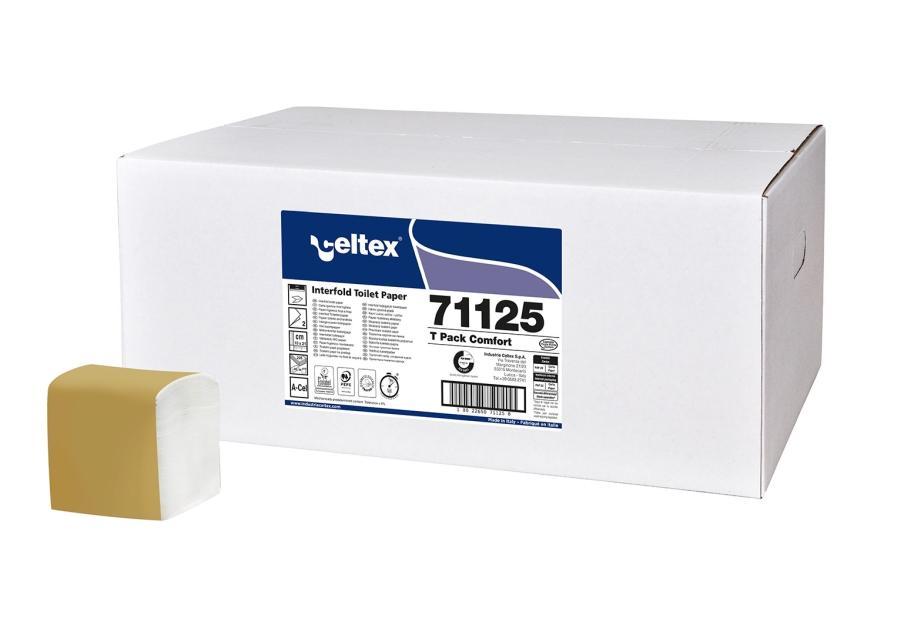 Toaletní papír CELTEX T Pack Comfort skládaný 2vrstvy bílý - 1krt