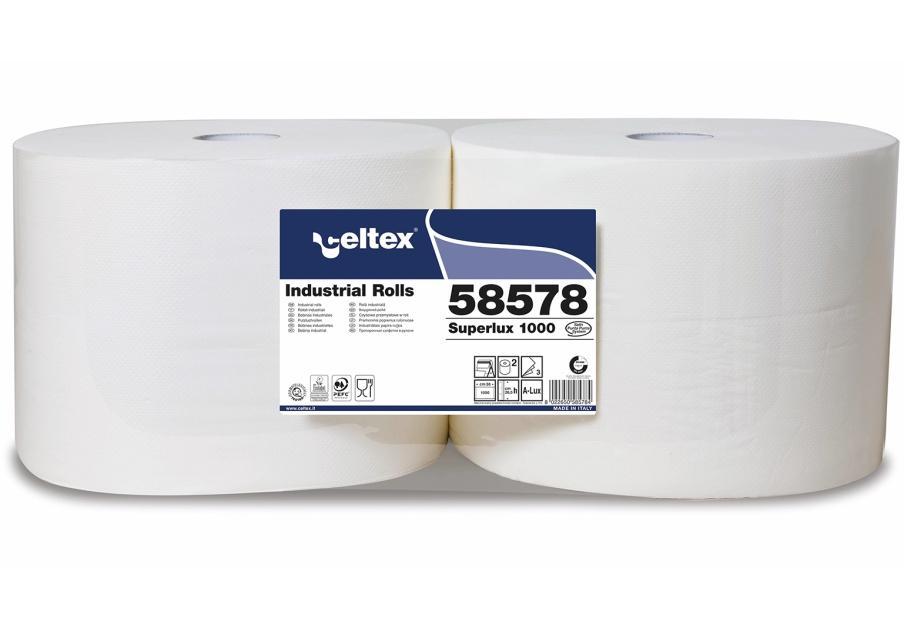 Průmyslová papírová utěrka CELTEX Superlux 1000, 3vrstvy, šířka 26,5cm - 2ks