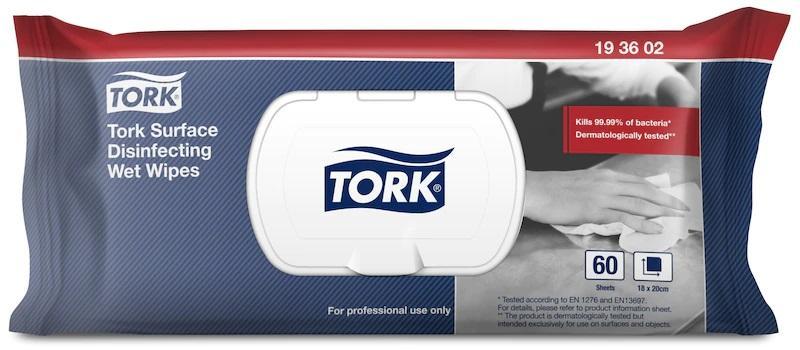 Vlhčené ubrousky TORK Premium na dezinfekci povrchů - 60ks
