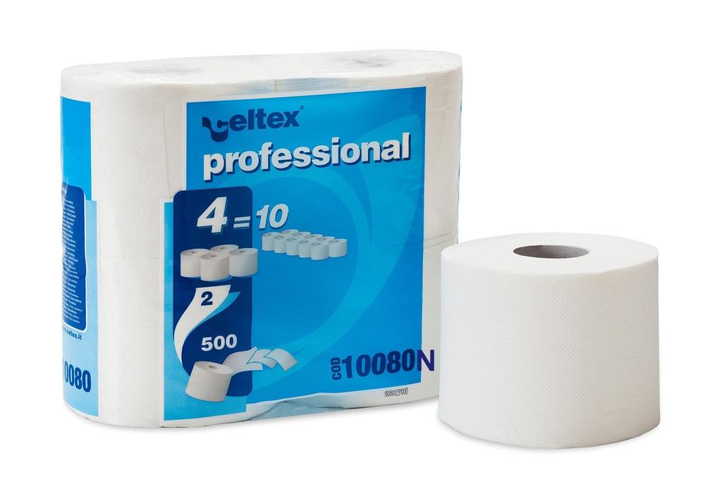 Toaletní papír CELTEX New Professional 2vrstvy 500 útržků bílý - 4ks