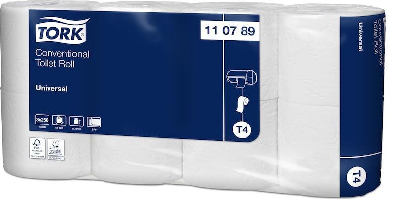Toaletní papír TORK Universal 2vrstvy 250útržků T4 - 8ks