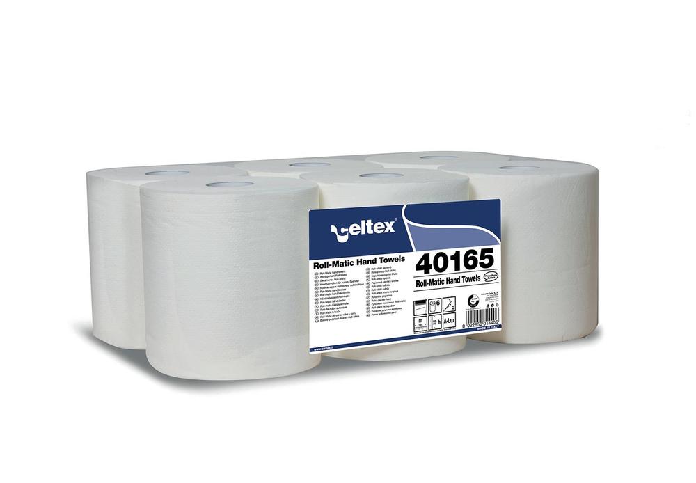 Papírové ručníky v roli CELTEX  bílá 2vrstvy, 165m, bez perforace - 6ks