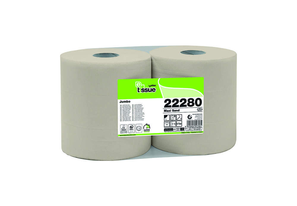 Toaletní papír Jumbo role CELTEX BIO E-Tissue Sand 2vrstvy - 6ks