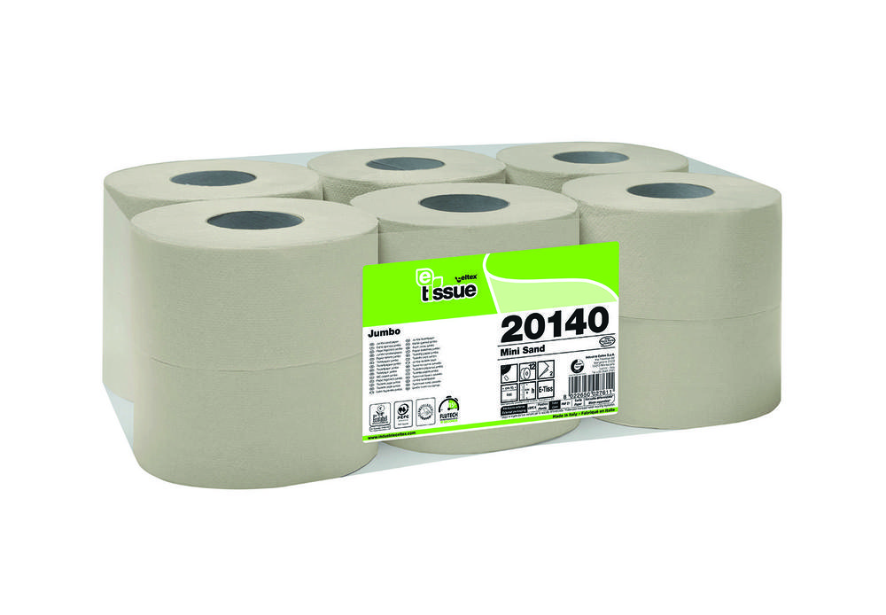 Toaletní papír Mini Jumbo role CELTEX BIO E-Tissue Sand 2vrstvy - 12ks