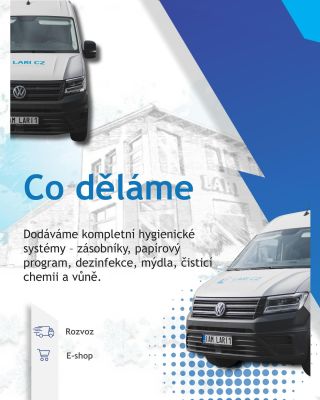 Hygiena od A do Z. Dodáváme kompletní hygienické systémy – zásobníky, papírový program, dezinfekce, čisticí chemii i vůně....
